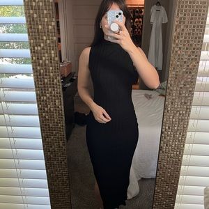 Fitted Reformation Mock Neck Knit Dress